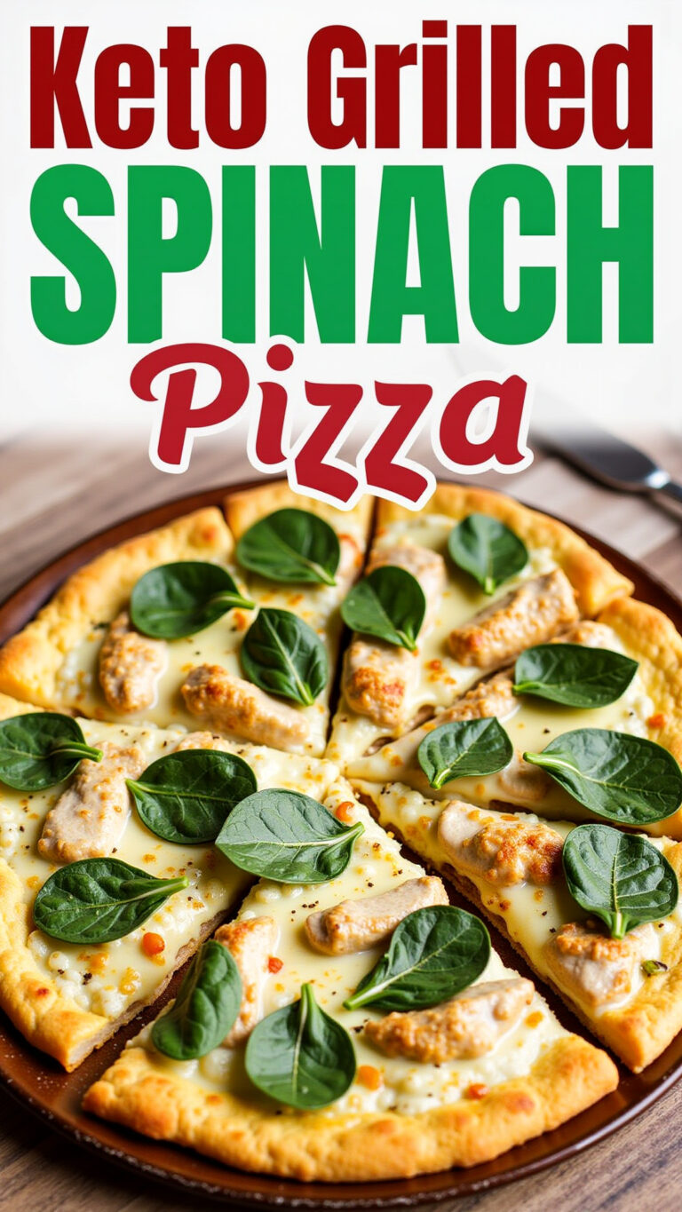Keto Grilled Chicken & Spinach Pizza
